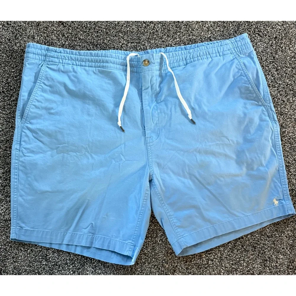 Polo Ralph Lauren Stretch Classic Fit Shorts Mens 2XB Blue Drawstring Chino